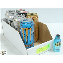 7 CANS MONSTER ENERGY DRINKS, VARIOUS FLAVORS &