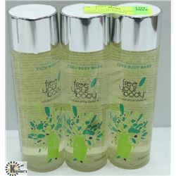 LOT OF 3 YUZU BODY WASH WITH  PURE AFRICAN BAOBAB