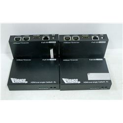 LOT OF 4 VANCO FULL HD 1080P HD BASE T EXTENDERS