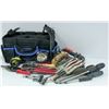 Image 1 : BOX W/ MASTERCRAFT TOOL BAG AND VARIOUS TOOLS.