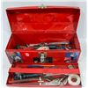 Image 1 : RED STEEL TOOL BOX FULL OF TOOLS &