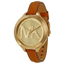 NEW MICHAEL KORS SLIM RUNWAY LEATHER STRAP WATCH