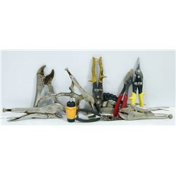 FLAT OF SPECIALTY VICE GRIPS, SNIPS,