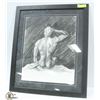 Image 1 : FRAMED MALE SKETCH ART PICTURE 27 X 32