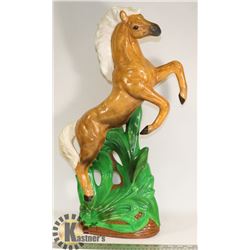 LARGE CERAMIC HORSE STATUE, (25"-TALL X 16"-LONG)