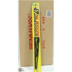 BOX OF 5 NEW 17" WIPER BLADES