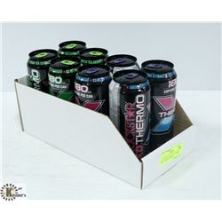 LOT OF 8 ROCKSTAR BLU RAZ & APPLE ENERGY DRINKS