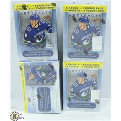 LOT OF FOUR 2018-19 UPPER DECK ARTIFACTS 7 PACK