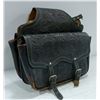 Image 1 : MOTORCYLCE SADDLEBAGS- HAND TOOLED LEATHER- BLACK