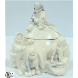 IGLOO & ESKIMO SCULPTURE- PEARLITE MARBLE