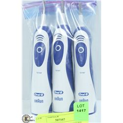BRAUN ORAL B TIMER BATTERY TOOTHBRUSHES X 3