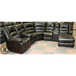 NEW BORDEAUX BLACKBERRY LEATHERETTE SECTIONAL