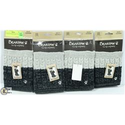 4 PAIR OF BEARPAW BOOT TOPPERS
