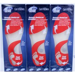 LOT OF 3 GEL GENIE GEL INSOLES LADIES SIZE 5 - 8.5