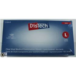 BOX OF DISTECH VINYL MEDICAL EXAMINATION GLOVES SZ