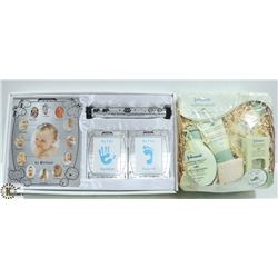 BABY LOT: INCLUDES JOHNSONS GIFT BASKET & NEW