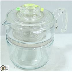 VINTAGE PYREX 6 CUP GLASS FLAMEWARE PERCOLATER
