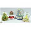 Image 1 : LOT OF 4 MUSICAL SNOW GLOBES, INCLUDES 1 SNOW