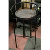 Image 1 : METAL BAR STOOL WITH RUSTIC WOOD SEAT, 30" SEAT