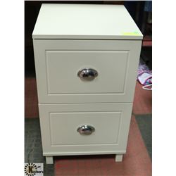 BEIGE 2 DRAWER WOOD FILING CABINET, 16 X 17 X 27