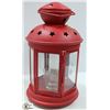Image 1 : LARGE RED METAL & GLASS GARDEN CANDLE