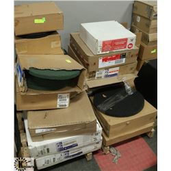 PALLET WITH BURNISHING PADS, BUFFER PADS & MORE
