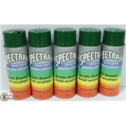 5 CANS SPECTRA ACRYLIC ENAMEL SPRAY PAINT