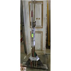 BUNDLE OF GARDEN TOOLS - SHOP BROOM,