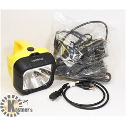 FLAT OF ASSORTED CORDS & FLASHLIGHT