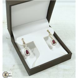 PAIR OF 10 KT GOLD EARING W/RUBY &
