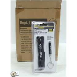 CASE OF 6 NEW LED WITH LASER FLASHLIGHTS
