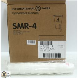 CASE OF 1000, 4OZ HOT OR COLD CUPS
