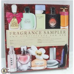 FRAGRANCE SAMPLER AND CERTIFICATE FOR HER