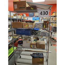 RACK OF UNCLAIMED ITEMS FROM THE TOOL SALE