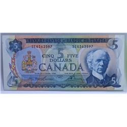 1972 $5 CANADIAN BILL SERIAL #SE4362597