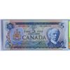 Image 1 : 1972 $5 CANADIAN BILL SERIAL #SB1284176