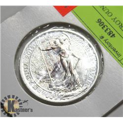 BRITISH 2015 TROY OUNCE SILVER ROUND.