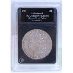 RATED US 1883 MORGAN SILVER DOLLAR.