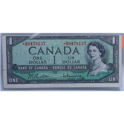 CANADIAN 1954 $1 REPLACEMENT NOTE.