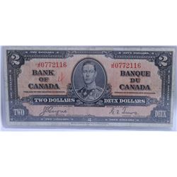 CANADIAN 1937 $2 BILL.