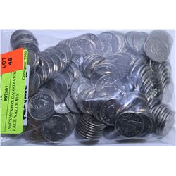 1940'S/50'S/60'S CANADIAN NICKELS- FACE VALUE $10