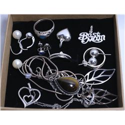 ASSORTMENT OF LADIES .925 STERLING SILVER JEWELRY.