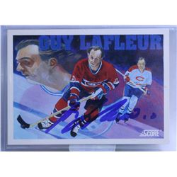 GUY LAFLEUR AUTOGRAPHED CARD MONTREAL CANADIENS