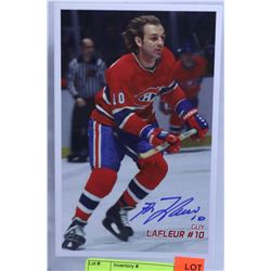 GUY LAFLEUR SIGNED MONTREAL CANADIENS POSTCARD