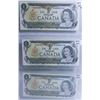Image 1 : LOT OF 3 IN SEQUENCE 1973 ONE DOLLAR BILLS.