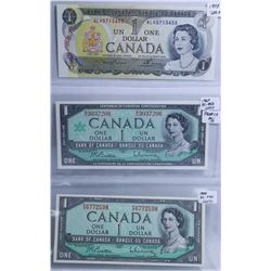 LOT OF 3 1954, 1967, 1973 $1 BILLS.