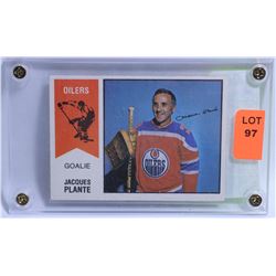 JACQUES PLANTE EDMONTON OILERS WHA CARD