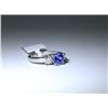 Image 3 : 41) 10K WHITE GOLD CEYLON SAPPHIRE AND DIAMOND