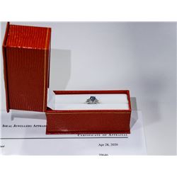 41) 10K WHITE GOLD CEYLON SAPPHIRE AND DIAMOND