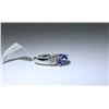 Image 3 : 41) 10K WHITE GOLD CEYLON SAPPHIRE AND DIAMOND